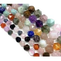 Perles de pierres précieuses mixtes, Pierre naturelle, Surface de coupe de l'étoile & DIY, couleurs mélangées, Vendu par 38 cm brin