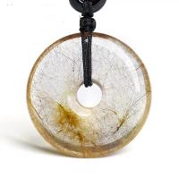 Rutilated Quartz Pendant Donut mixed colors 20-30mm Sold By PC