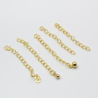Brass Extender Αλυσίδα, Ορείχαλκος, επιχρυσωμένο, κοσμήματα μόδας & DIY, χρυσαφένιος, 40x3x2mm, 100PCs/τσάντα, Sold Με τσάντα