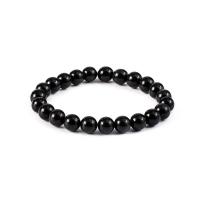 Black Agate Bracelets with Elastic Thread Round elastic & for woman 8mm Length Approx 7.5 Inch Sold By PC