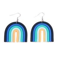 Polymer Clay Earring with Zinc Alloy plated fashion jewelry Sold By Pair