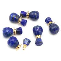 Lapis Lazuli Siogairlín Buidéal Cumhráin, le Prás, dath an óir plated, unisex, gorm, 15x30mm, Díolta De réir PC