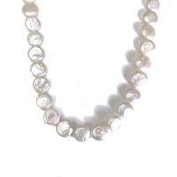 Coin odlad sötvattenspärla pärlor, Freshwater Pearl, DIY & olika stilar för val, vit, 11-12mm, Såld Per 14.96 inch Strand