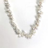 Keishi ferskvandskulturperle Beads, Ferskvandsperle, du kan DIY & top boret, hvid, 6-10mm, Solgt Per 14.96 inch Strand