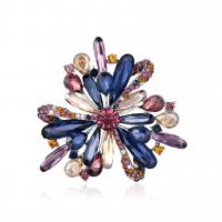 Rhinestone Brooch Zinc Alloy with Acrylic silver color plated with rhinestone nickel lead & cadmium free Sold By PC
