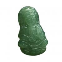 Jade Burma Privjesak, Guanyin, Izrezbaren, zelen, 21x12x5mm, Prodano By PC