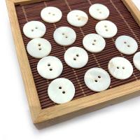 Freshwater Shell 2-hole Button, DIY & verschillende stijlen voor de keuze, wit, 10-25mm, Verkocht door PC