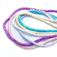 Prirodni boji Shell perle, Školjka, Krug, možete DIY, više boja za izbor, 5-6mm, Prodano Per 14.96 inčni Strand