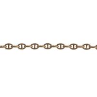 Cadena Decorativa de Metal, cadena de Marinero, dorado, 2x2mm, longitud 1 m, Vendido por m