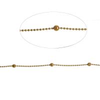 Brass Ball Chain, golden, 5x3x3mm, Length:1 m, Sold By m