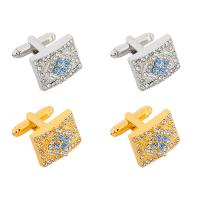 Cufflinks Zinc Alloy plated for man & with rhinestone Sold By Pair