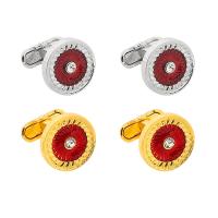 Cufflinks Zinc Alloy plated stoving varnish & for man & with rhinestone Sold By Pair