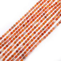 Φυσικά Χάντρες Μποτσουάνα Agate, Μποτσουάνα αχάτης, με Seedbead, Φανός, γυαλισμένο, DIY & πολύπλευρη, κοκκινωπό πορτοκαλί, Sold Per 38 cm Strand