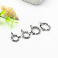 Stainless Steel Spring Ring Clasp polished silver color Sold By Bag