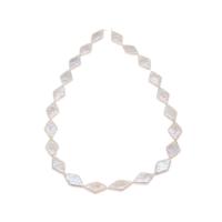 Keishi ferskvandskulturperle Beads, Ferskvandsperle, Rhombus, du kan DIY, hvid, 11x18mm, Solgt Per Ca. 16.53 inch Strand
