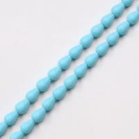 Syntetisk Turkos Bead, Dropp, DIY & olika storlek för val, blå, Såld Per Ca 15 inch Strand
