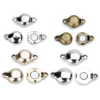 Brass Magnetic Clasp with Magnet Flat Round plated Approx Sold By Bag
