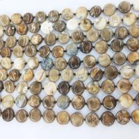 Agat pärlor, Flat Round, polerad, DIY, blandade färger, 6x15mm, Såld Per 38 cm Strand