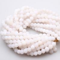 Prirodni rascvjetati ahat perle, Rascvjetati Agate, Krug, uglađen, možete DIY & različite veličine za izbor & mat, bijel, Prodano Per Približno 15 inčni Strand