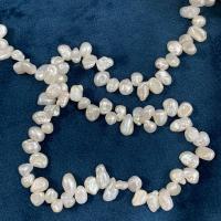 Keishi ferskvandskulturperle Beads, Ferskvandsperle, Uregelmæssig, du kan DIY & top boret, hvid, 5mm, Solgt Per Ca. 15 inch Strand