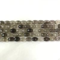 Naturale Smoky Quartz Beads, quarzo naturale, Tamburo, lucido, DIY & sfaccettati, grigio, 10x14mm, Venduto per 38 cm filo