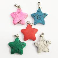 Turquoise Pendant with Zinc Alloy Star matte Sold By PC