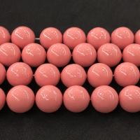 Shell Pearl Бусины, Круглая, полированный, DIY, розовый, 16mm, Продан через Приблизительно 15 дюймовый Strand