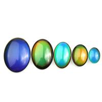 Lampwork Kabošonas, Ovalus, pereinančios spalvos & skirtingo dydžio pasirinkimo, mišrios spalvos, Pardavė PC