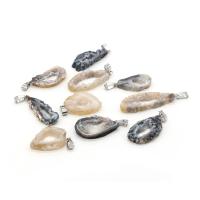 Ágata Natural Druzy Pendant, Ágata quartzo de gelo, Irregular, estilo druzy & tamanho diferente para a escolha & vazio, Mais cores pare escolha, vendido por PC