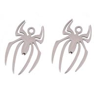 Stainless Steel Animal Pendants Spider silver color Sold By PC