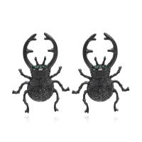 Zinc Alloy Stud Earring Insect stoving varnish fashion jewelry & for woman black Sold By Pair