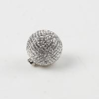 Ton Schwangere Musical -Ball, mit Sterling Silber Stiftöse & Messing, rund, mit Edelstahl Innenwulstes, keine, 25mm, Bohrung:ca. 3x5mm, verkauft von PC