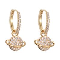 Cubic Zirconia Micro Pave Brass Earring plated micro pave cubic zirconia & for woman nickel lead & cadmium free Approx Sold By Pair