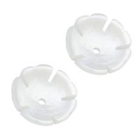 Shell Bead Cap, Flower, hvid, 10x10x3mm, Hole:Ca. 1mm, Solgt af PC