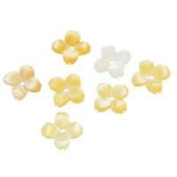 Školjka Perla Cap, Cvijet, žut, 7x7x1.50mm, Rupa:Približno 1mm, Prodano By PC