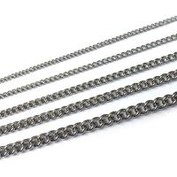 Nehrđajućeg čelika Curb Chain, Nehrđajući čelik, elektrolizacija, različite veličine za izbor & twist ovalni lanac, izvorna boja, Približno 1/m, Prodano By m