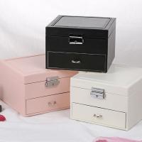 Multifunctional Jewelry Box PU Leather portable & with mirror Sold By PC