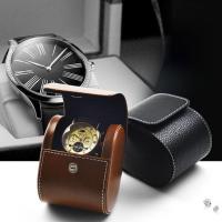 Uhr Schmuckkasten, PU Leder, Tragbar, keine, 75x70x100mm, verkauft von PC