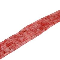 Cherry χαλαζία Χάντρα, Πλατεία, DIY, κόκκινος, 4x13mm, Sold Per 38 cm Strand