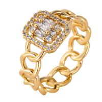 Cubic Zirconia Micro Pave Brass Ring plated & micro pave cubic zirconia & for woman nickel lead & cadmium free 5mm US Ring Sold By PC