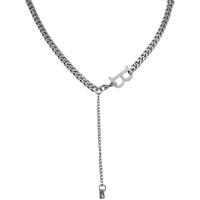 Titanium Steel Necklace polished Unisex silver color 90mm Length 42 cm Sold By PC
