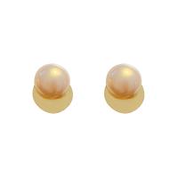 Pendientes de Perno de Aleación de Zinc, con Perlas de plástico ABS, alta calidad plateado y nunca se descolora, Joyería & para mujer, dorado, 25x22mm, Vendido por Par