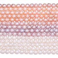 Perlas Arroz Freshwater, Perlas cultivadas de agua dulce, Bricolaje, más colores para la opción, 6-7mm, Vendido para 14.96 Inch Sarta