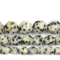 Dalmatiske Beads, Dalmatiner, du kan DIY & forskellig størrelse for valg & facetteret, 6-10mm, Solgt Per 14.96 inch Strand