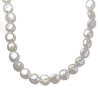 Coin odlad sötvattenspärla pärlor, Freshwater Pearl, DIY & olika stilar för val, vit, 13-14mm, Såld Per 14.96 inch Strand
