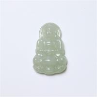 Jadeit Wisiorek, Guanyin, Rzeźbione, zielony, 40.50x25.20x5.80mm, sprzedane przez PC