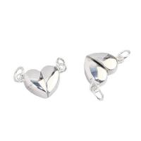 925 Sterling Silver Magnetic Clasp Heart with magnetic & 1/1 loop silver color Approx 2.5mm Sold By PC