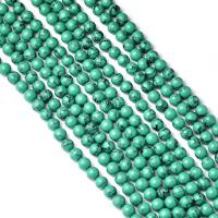 Turkos pärlor, Rund, polerad, DIY & olika storlek för val, grön, Såld Per Ca 38-40 cm Strand