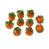 Ruční Lampwork korálky, Vinuté, ovoce, načervenalá oranžová, 12x12mm, Cca 100PC/Bag, Prodáno By Bag