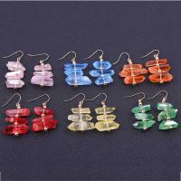 Natural Quartz Earrings with Brass irregular gold color plated for woman 20-26mmx52mm Sold By Pair
